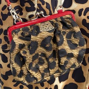 Brighton~4x5 Animal print purse with red strap. Matches my jacket that’s posted